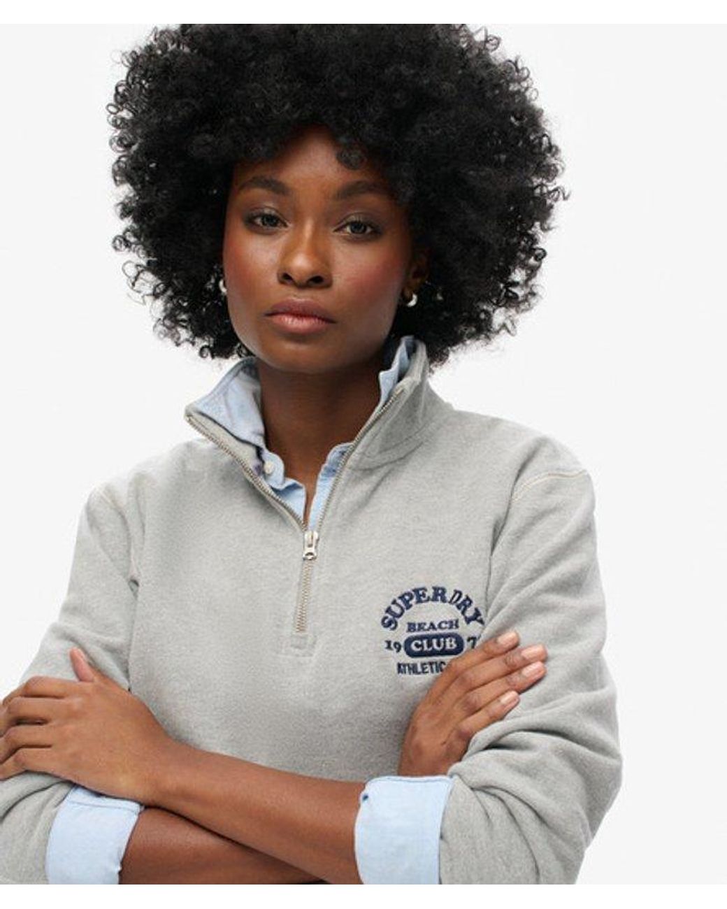 Superdry Gray & Co Athletic Essentials Half Zip Sweatshirt