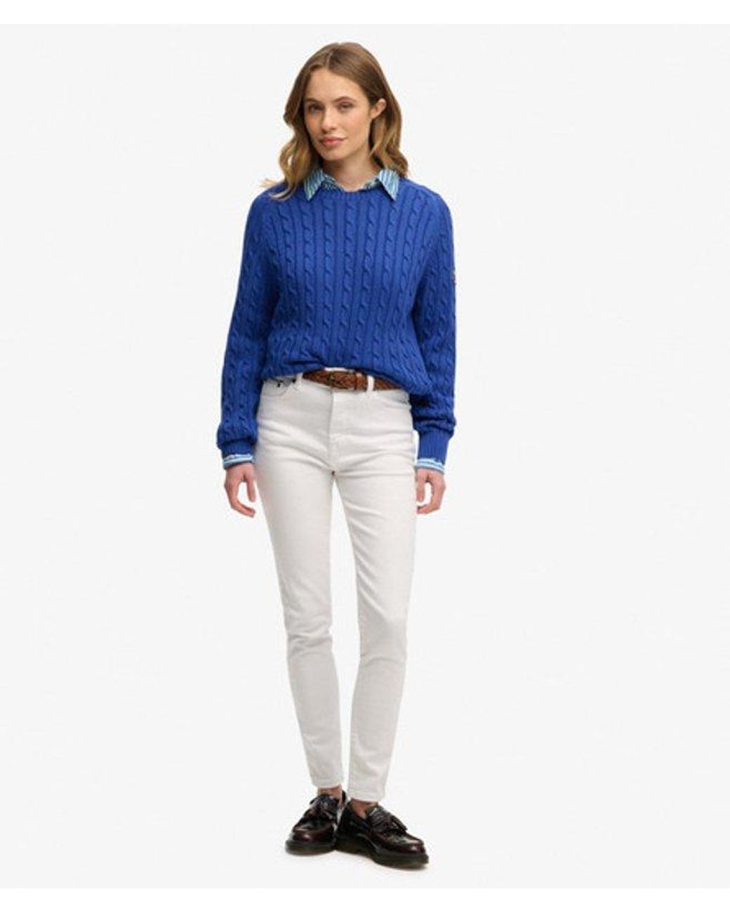 Superdry Blue & Co Slouchy Cable Knit Jumper