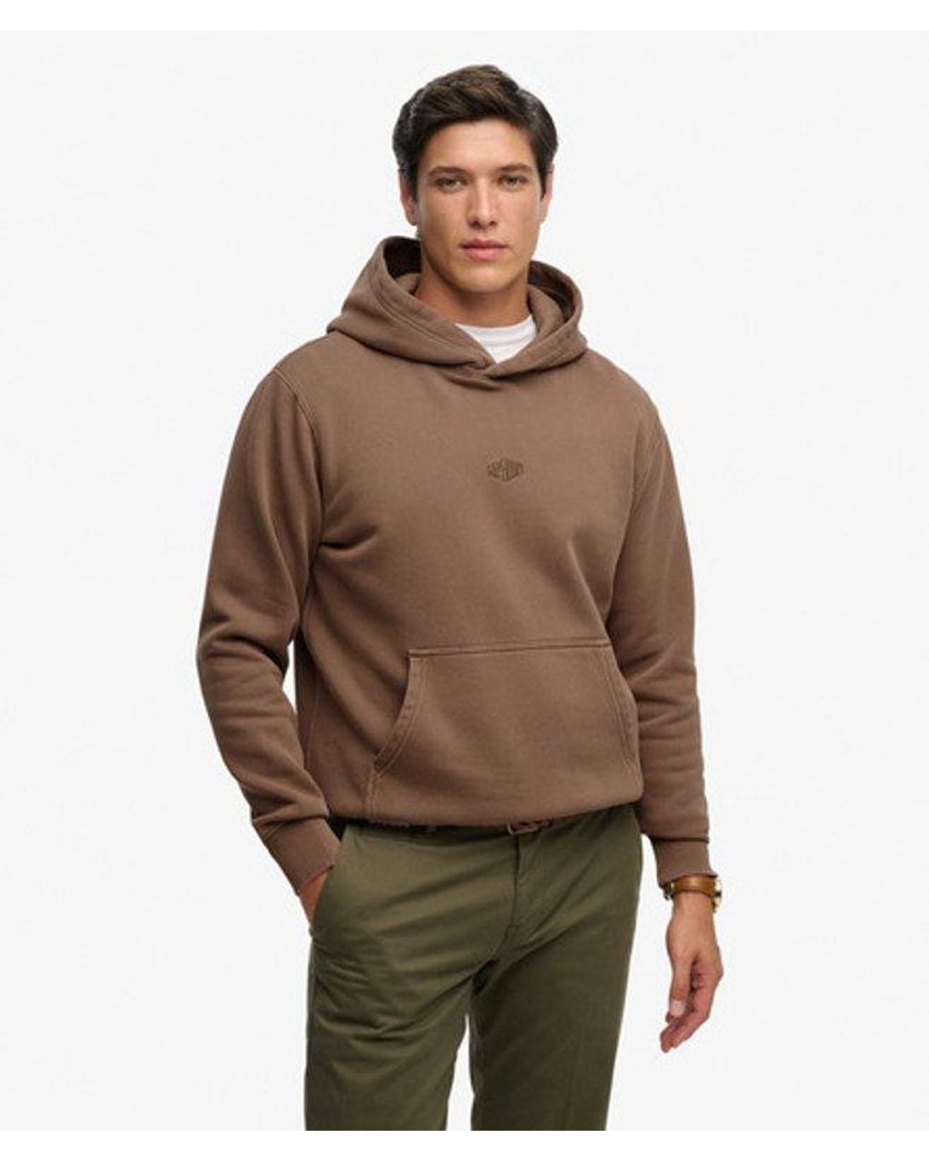 Superdry Hoodie Met Micrologo in het Brown voor heren