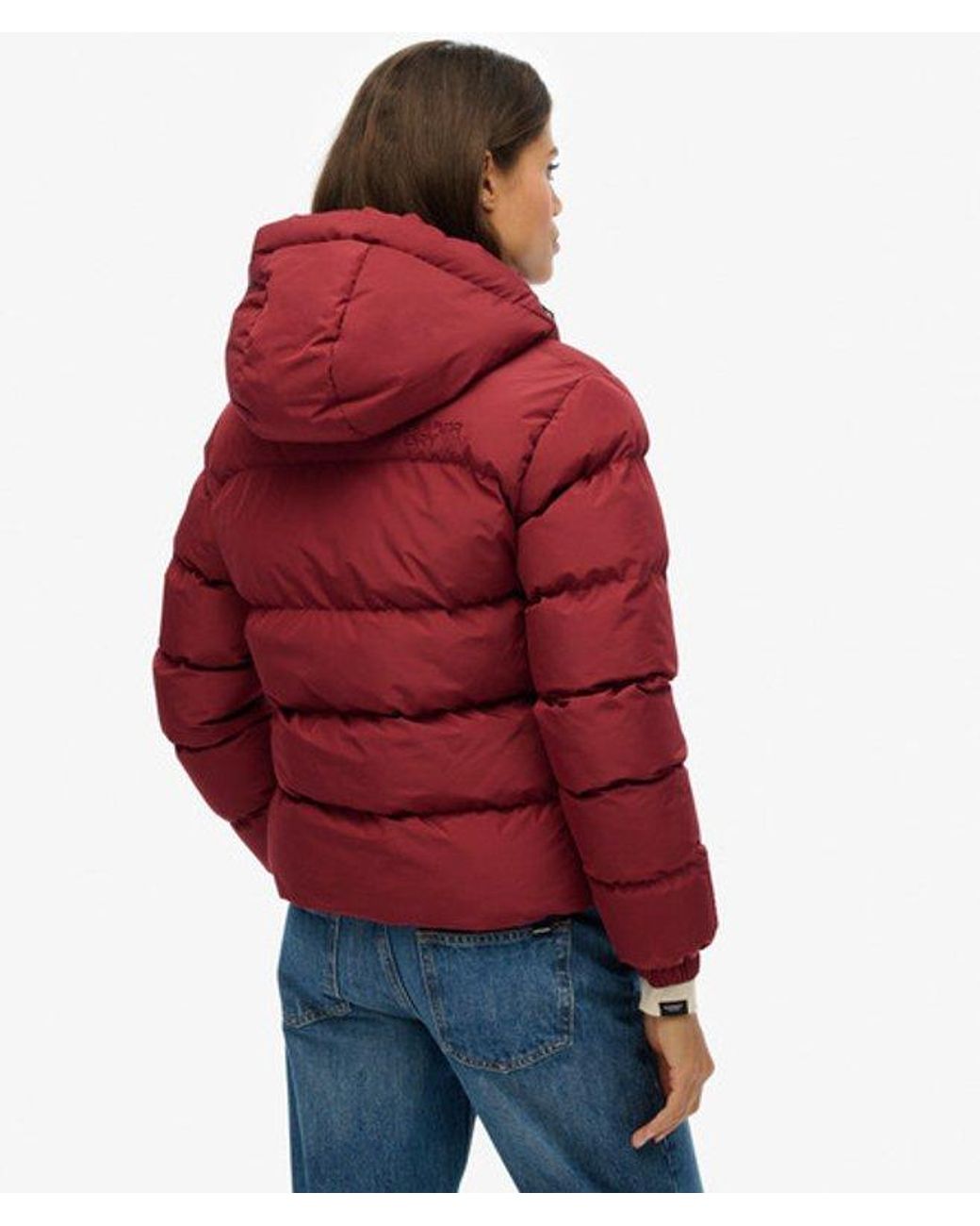 Superdry Red & Co Hooded Sports Puffer Jacket