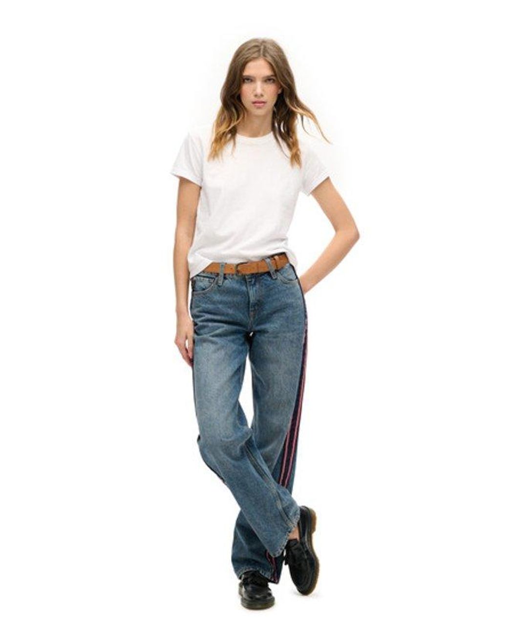 Superdry Blue & Co Mid Rise Wide Leg Jeans