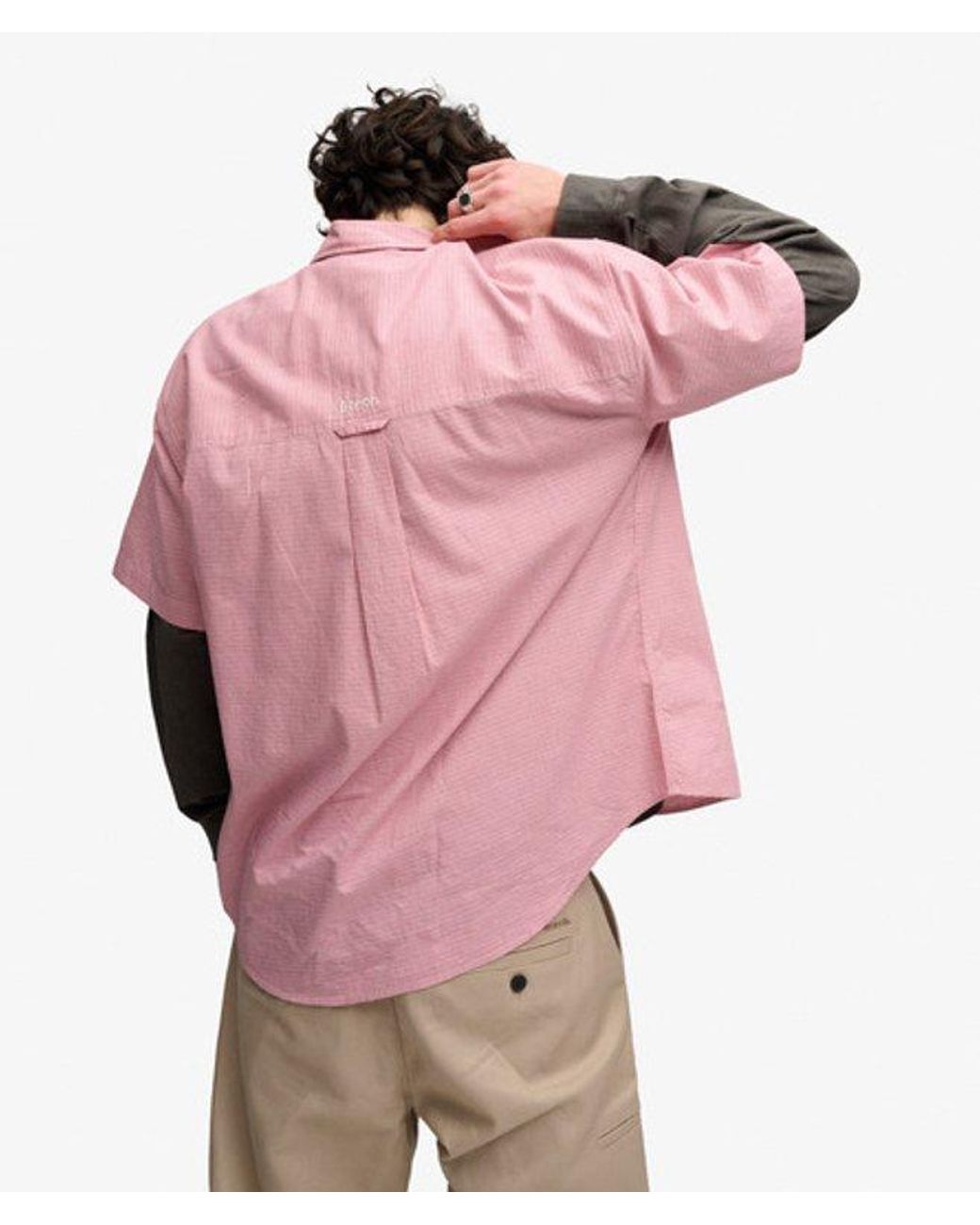 Superdry Pink Bench X & Co Bench Skater Check Short Sleeves Shirt for men