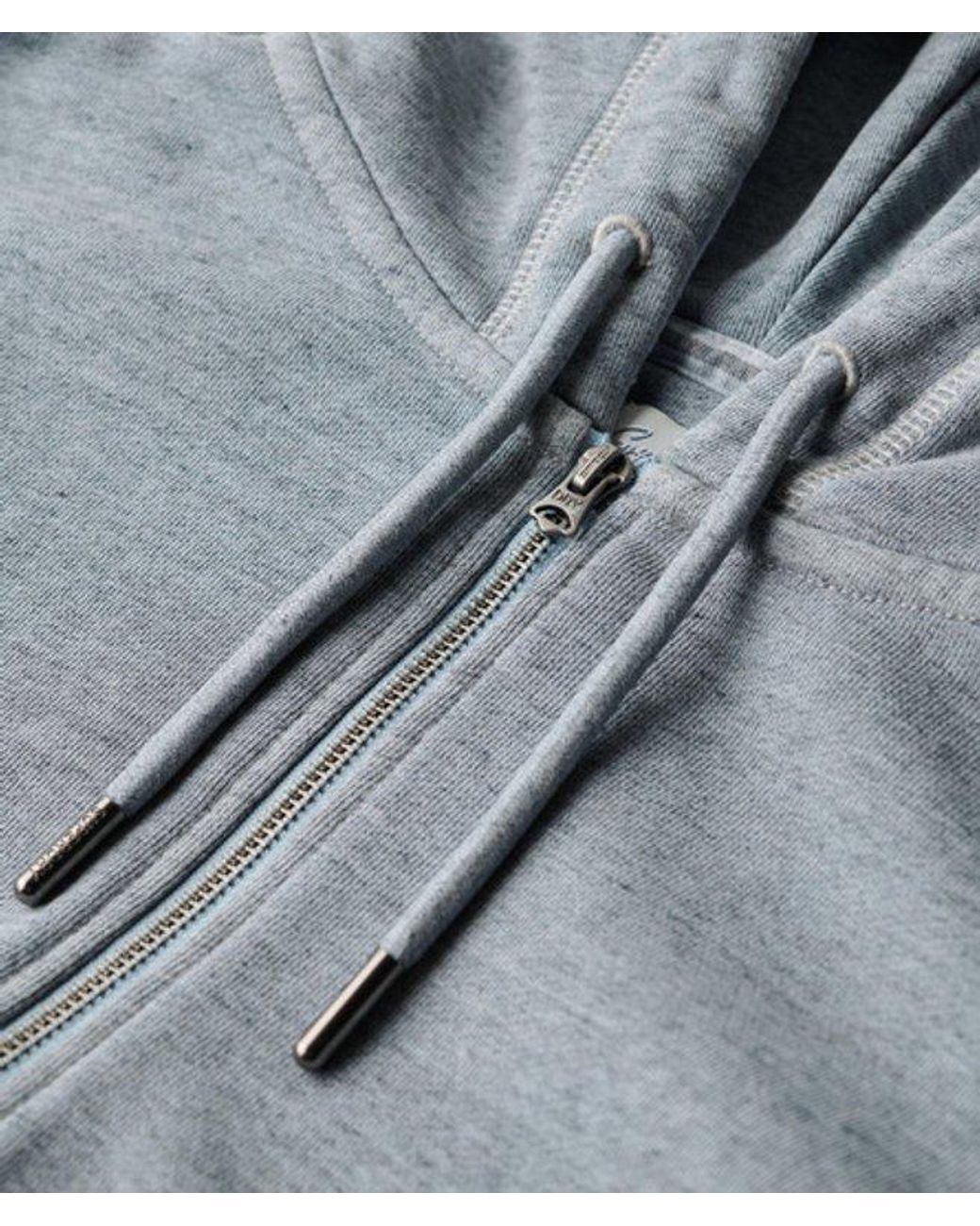 Superdry Gray Essential Logo Overdyed Zip Hoodie