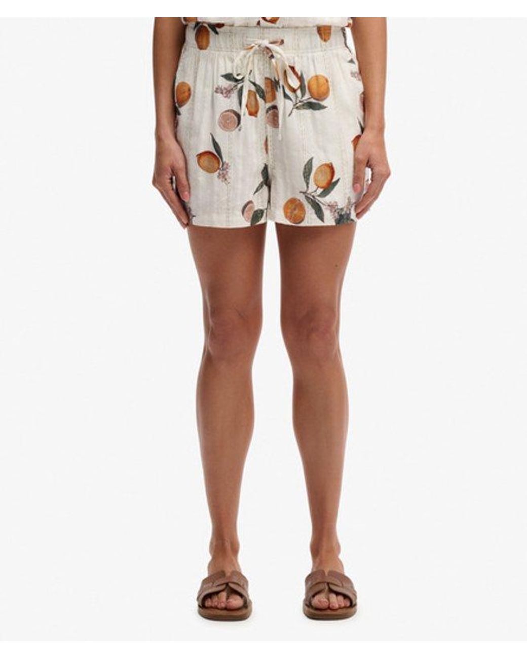 Superdry White & Co Cotton Printed Beach Shorts