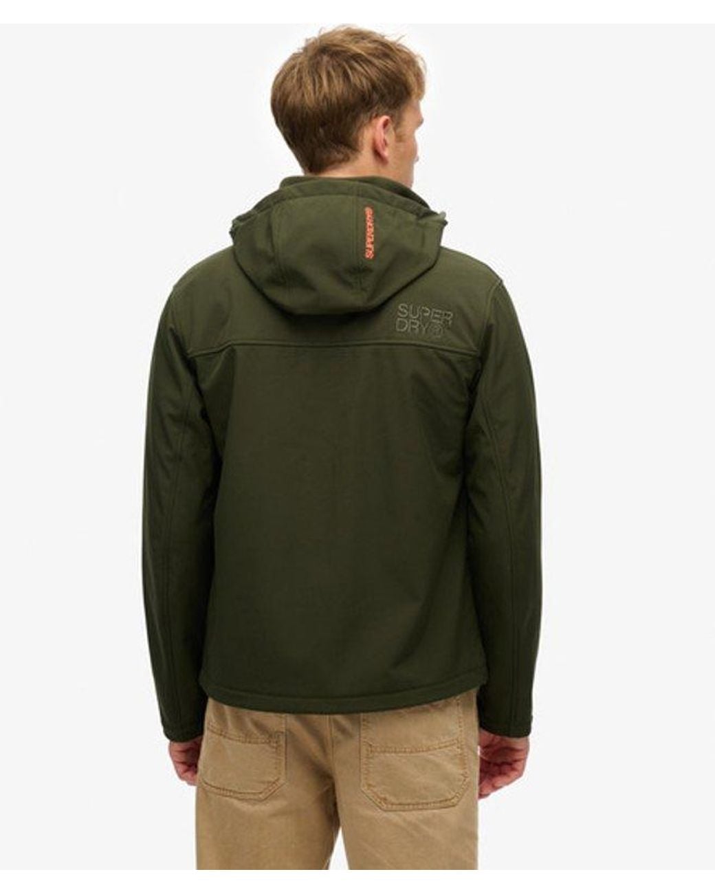 Superdry Green Hooded Soft Shell Trekker Jacket for men