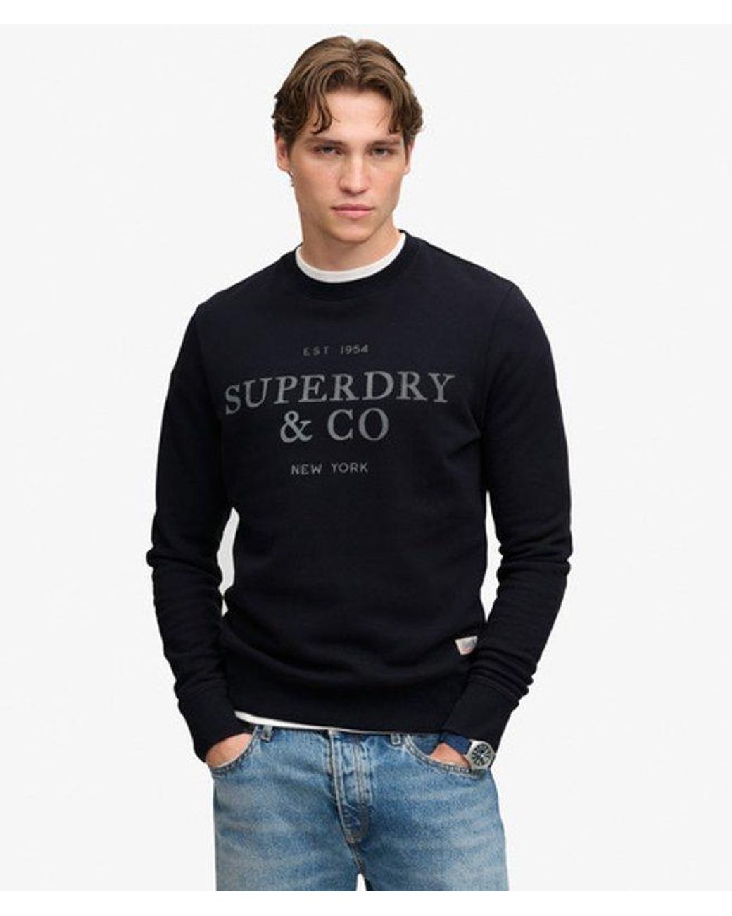 Superdry Blue & Co 1954 Company Relaxed Sweatshirt for men