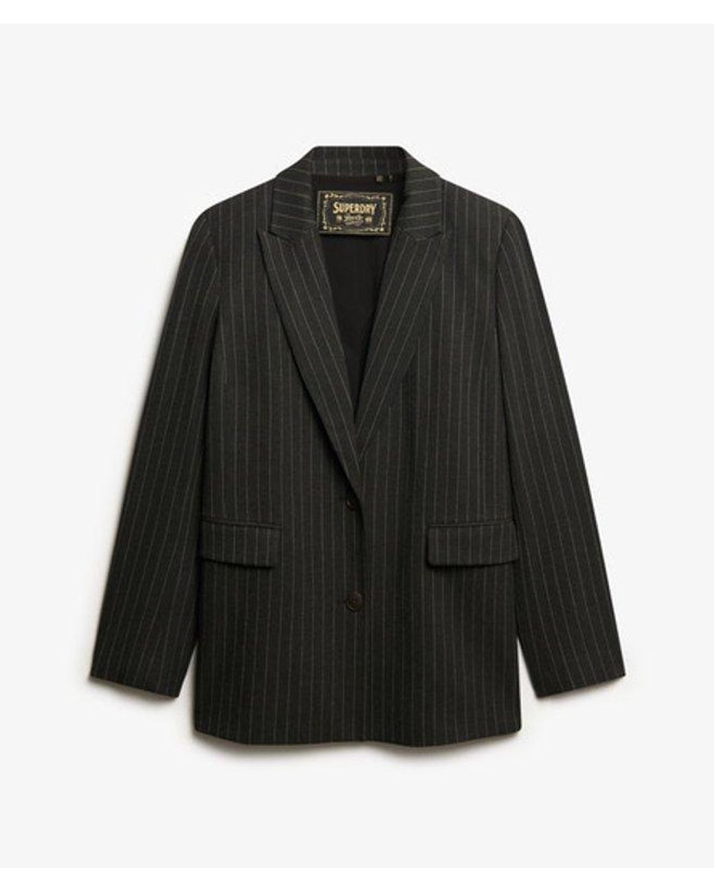 Superdry Gray & Co Pinstripe Boyfriend Blazer