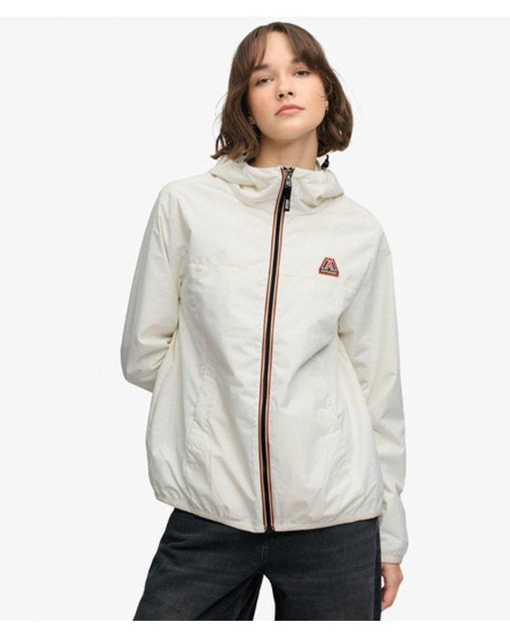 Superdry White Essential Tri Windbreaker Jacket