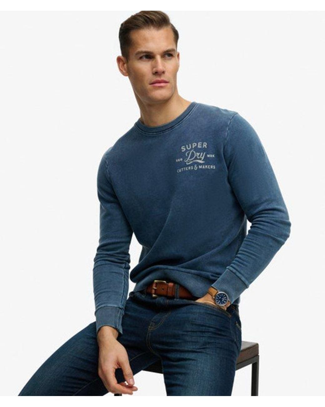 Superdry Blue & Co Cutters And Makers Relaxed Sweatshirt for men