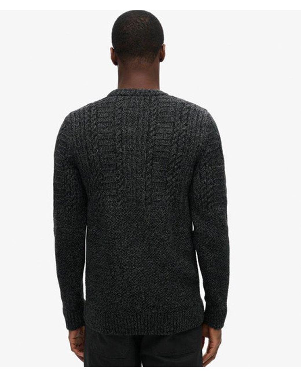Superdry Black & Co Jacob Cable Knit Jumper for men