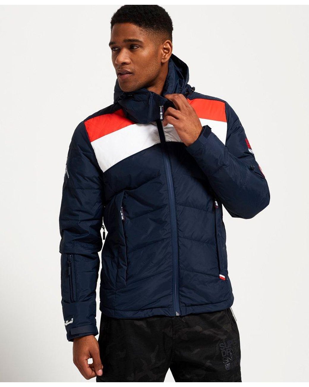 Superdry Ski Command Traverse Down Jacket Navy in Blue for Men | Lyst