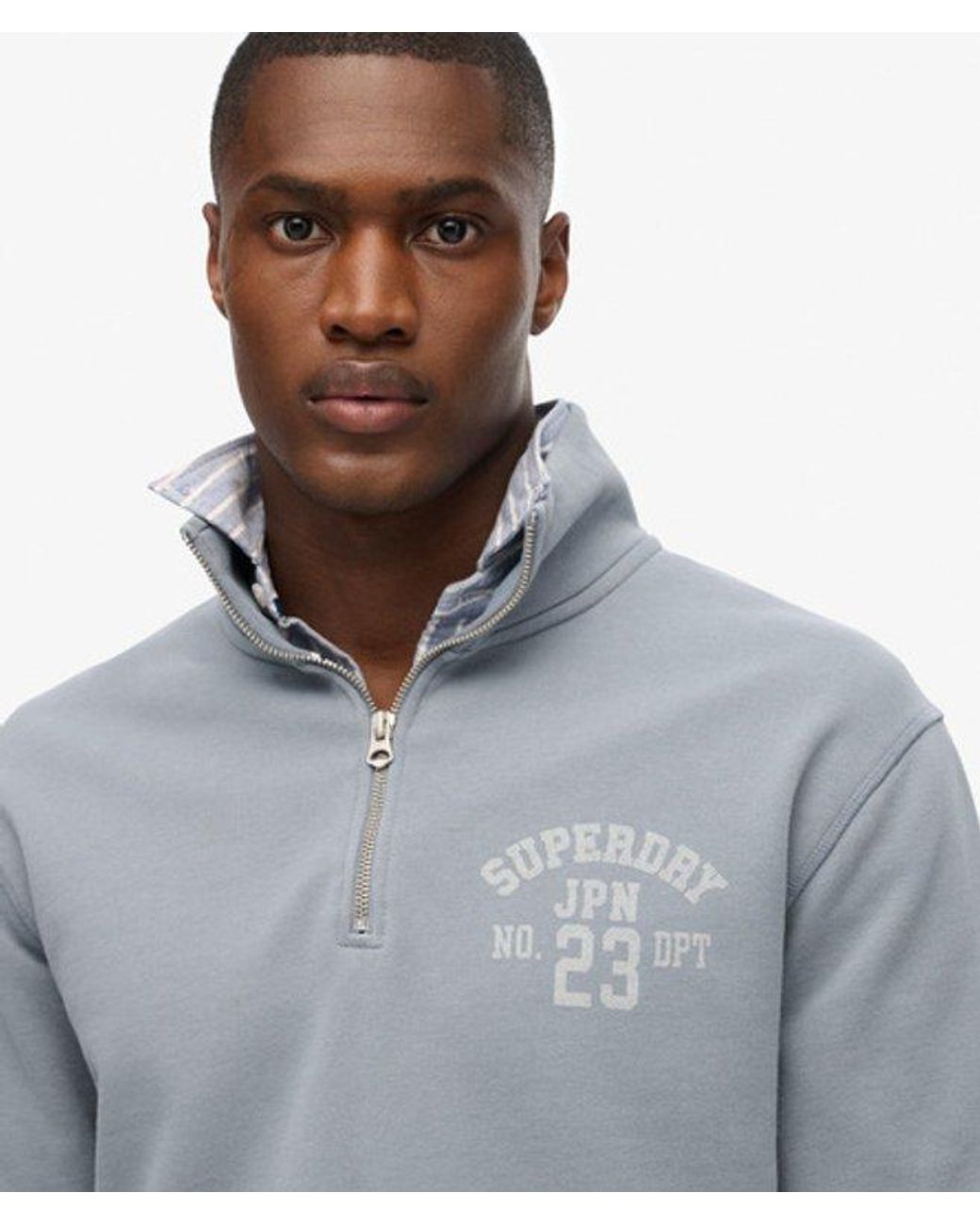 Superdry Blue & Co Athletic Essentials Half Zip Sweatshirt for men