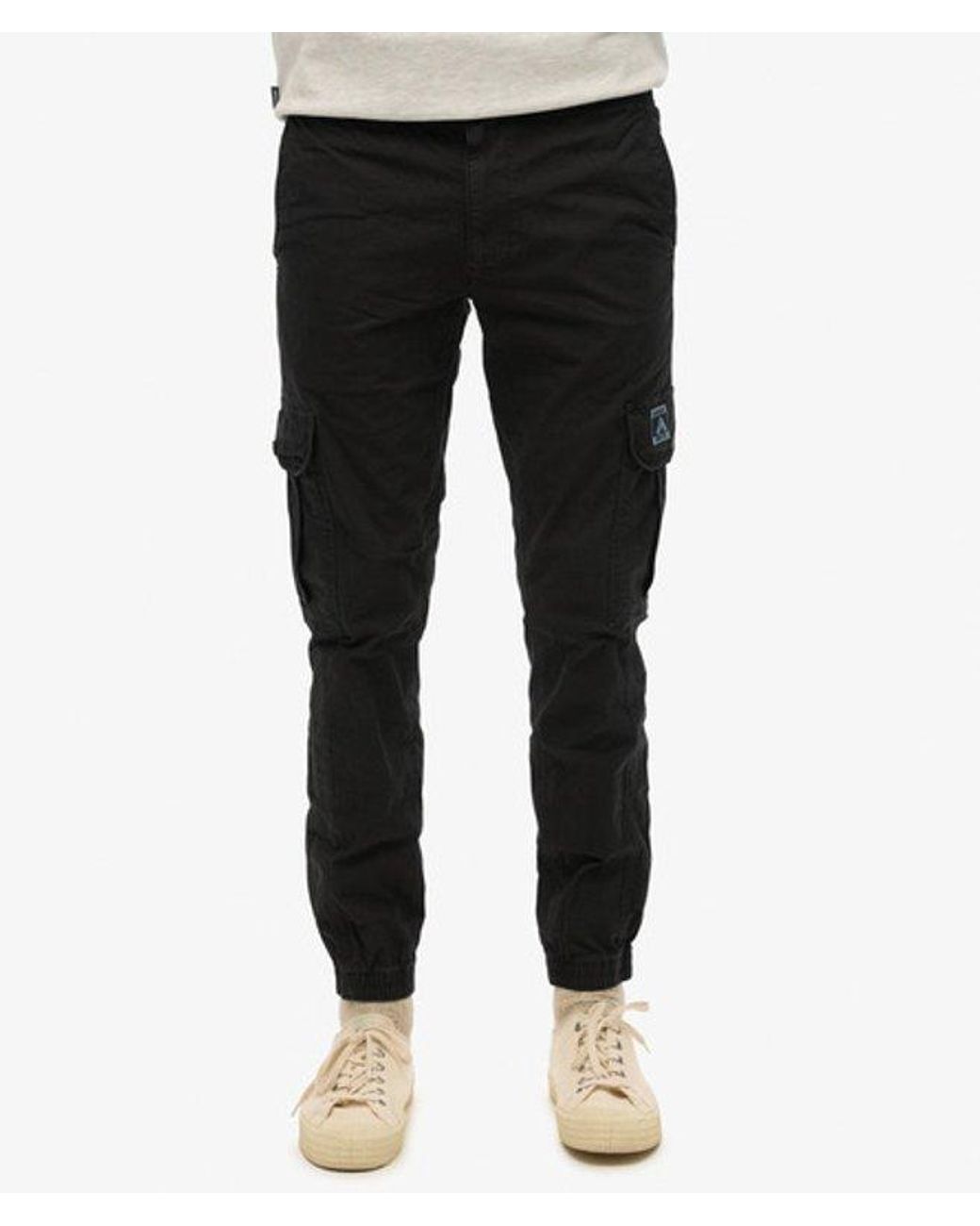 Superdry Black Para Cargo Slim Pants for men