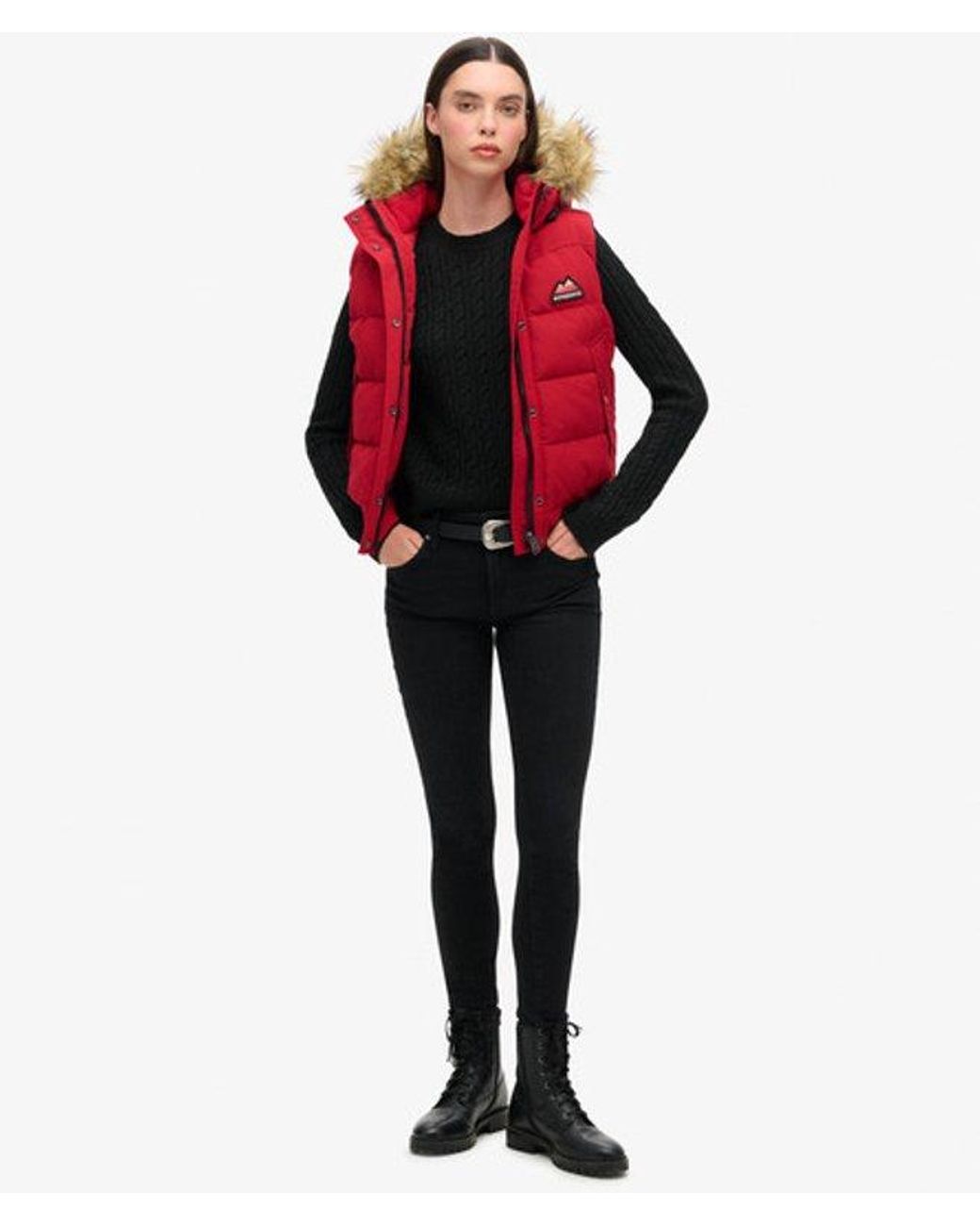 Superdry Red & Co Everest Faux Fur Gilet