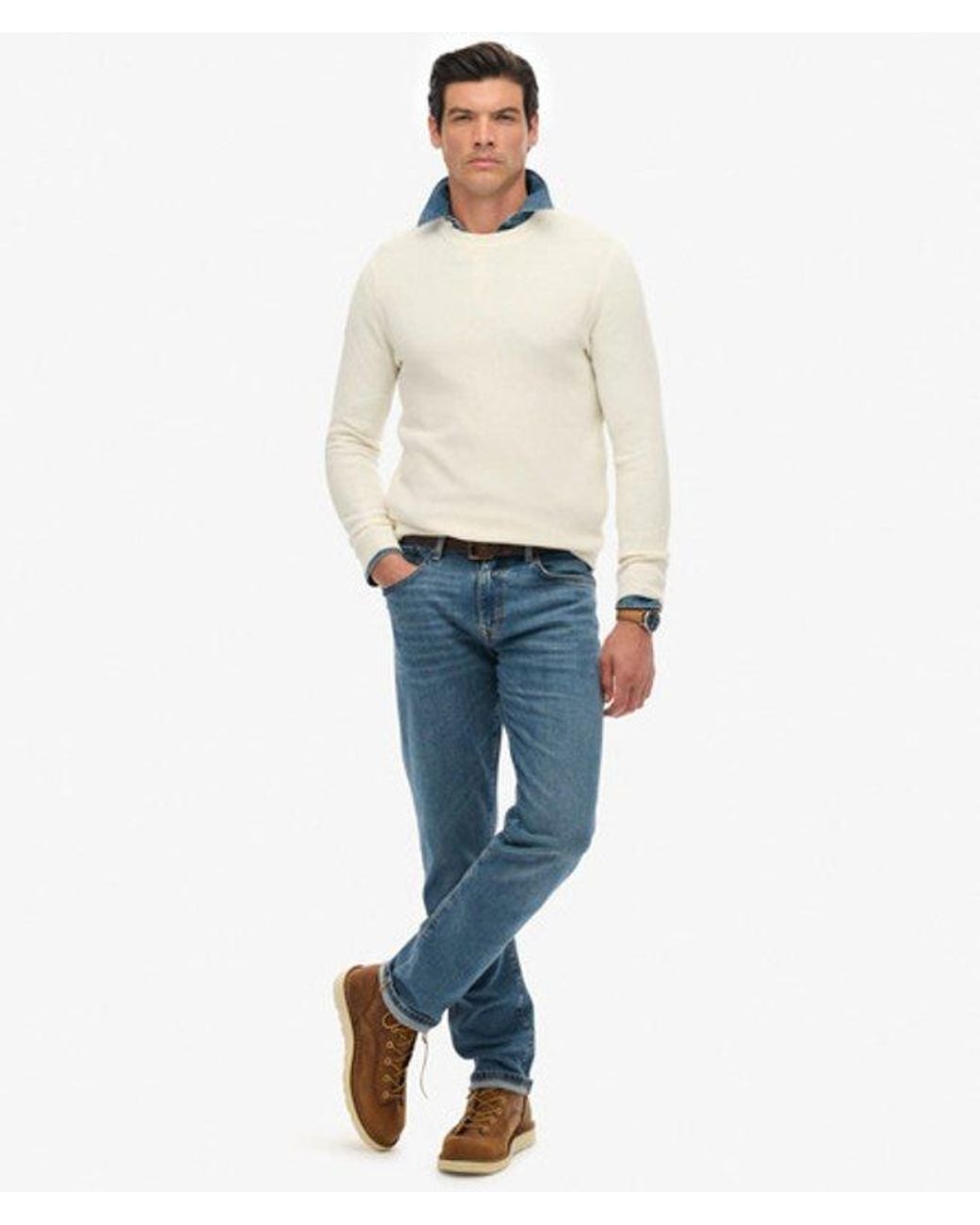 Superdry White & Co Light Weight Cotton Texture Jumper for men
