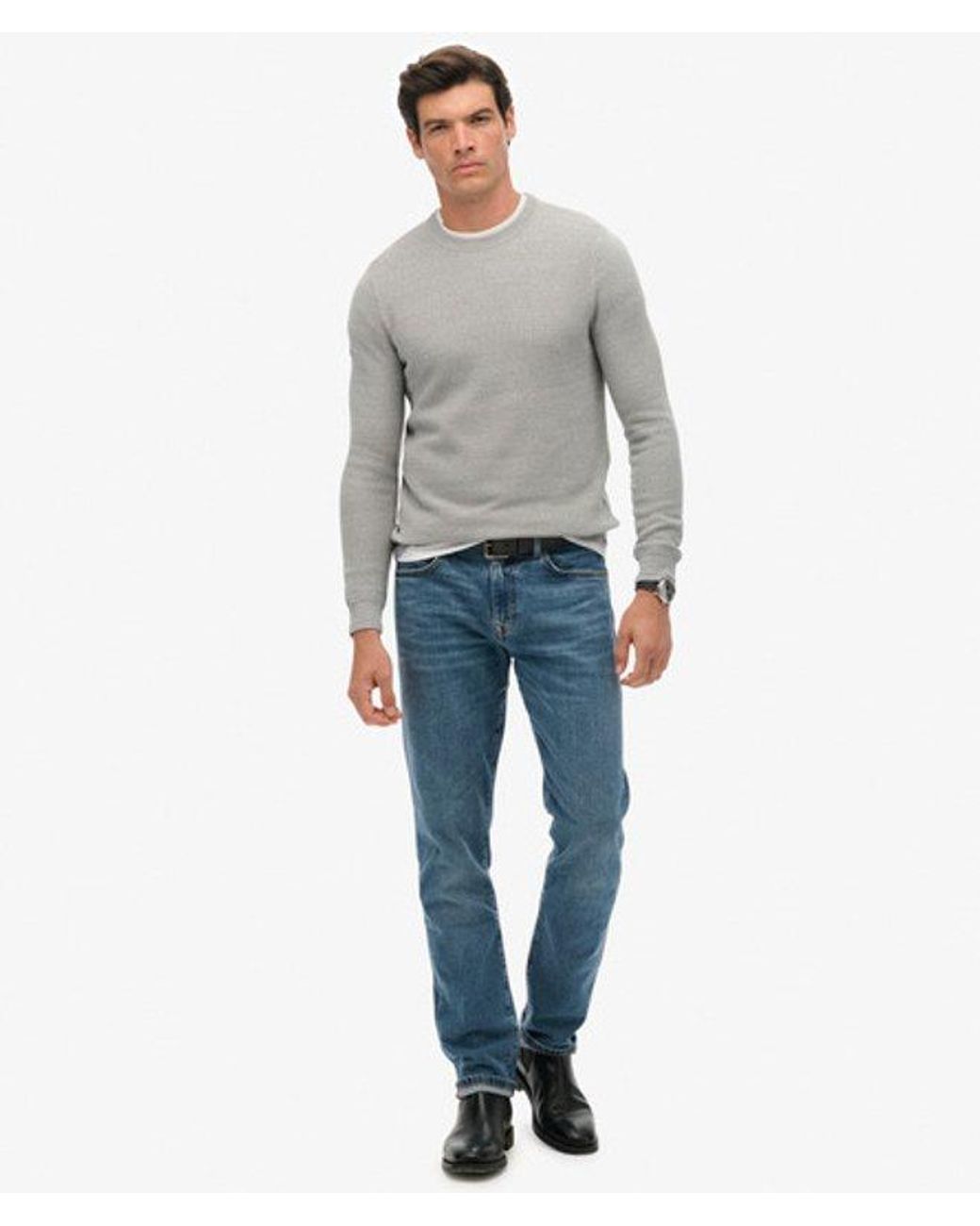 Superdry Gray & Co Light Weight Cotton Texture Jumper for men