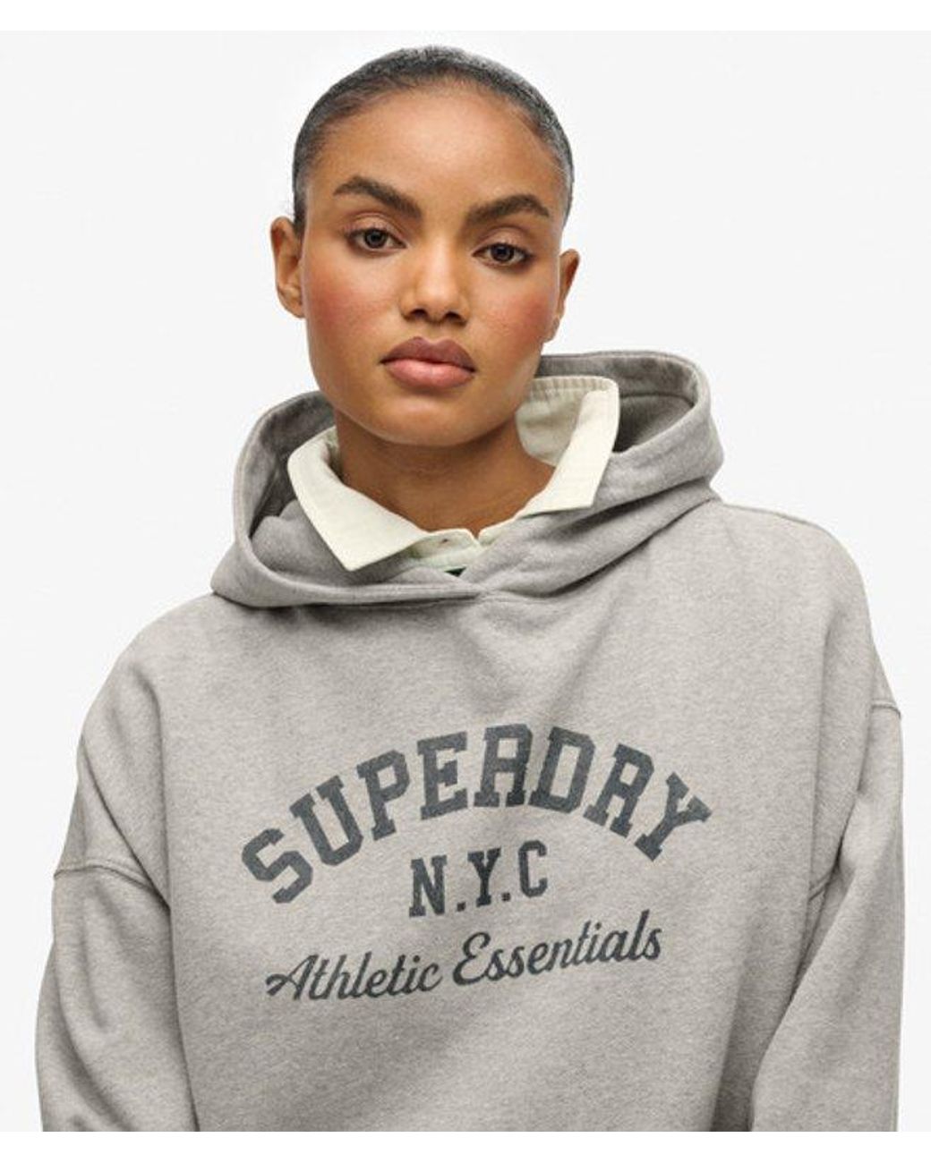 Superdry Gray & Co Athletic Essentials Relaxed Hoodie