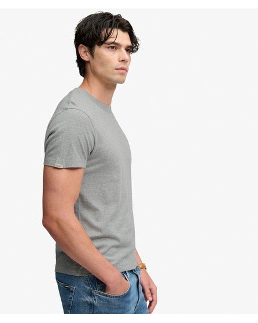 Superdry Gray Sd & Co Logo Embroidered T-Shirt for men