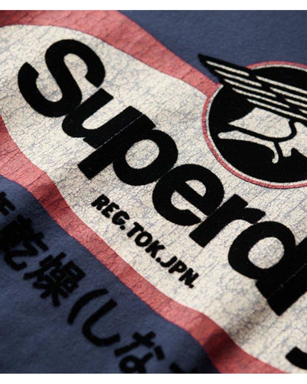 Superdry Blue & Co Core Logo Ringer Workwear Graphic Crew Neck T-shirt for men