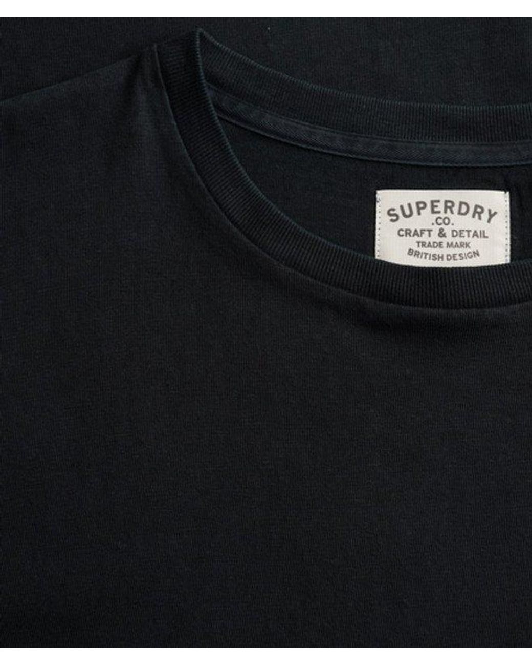 Superdry Black & Co Classic Cotton Linen Long Sleeve Top for men