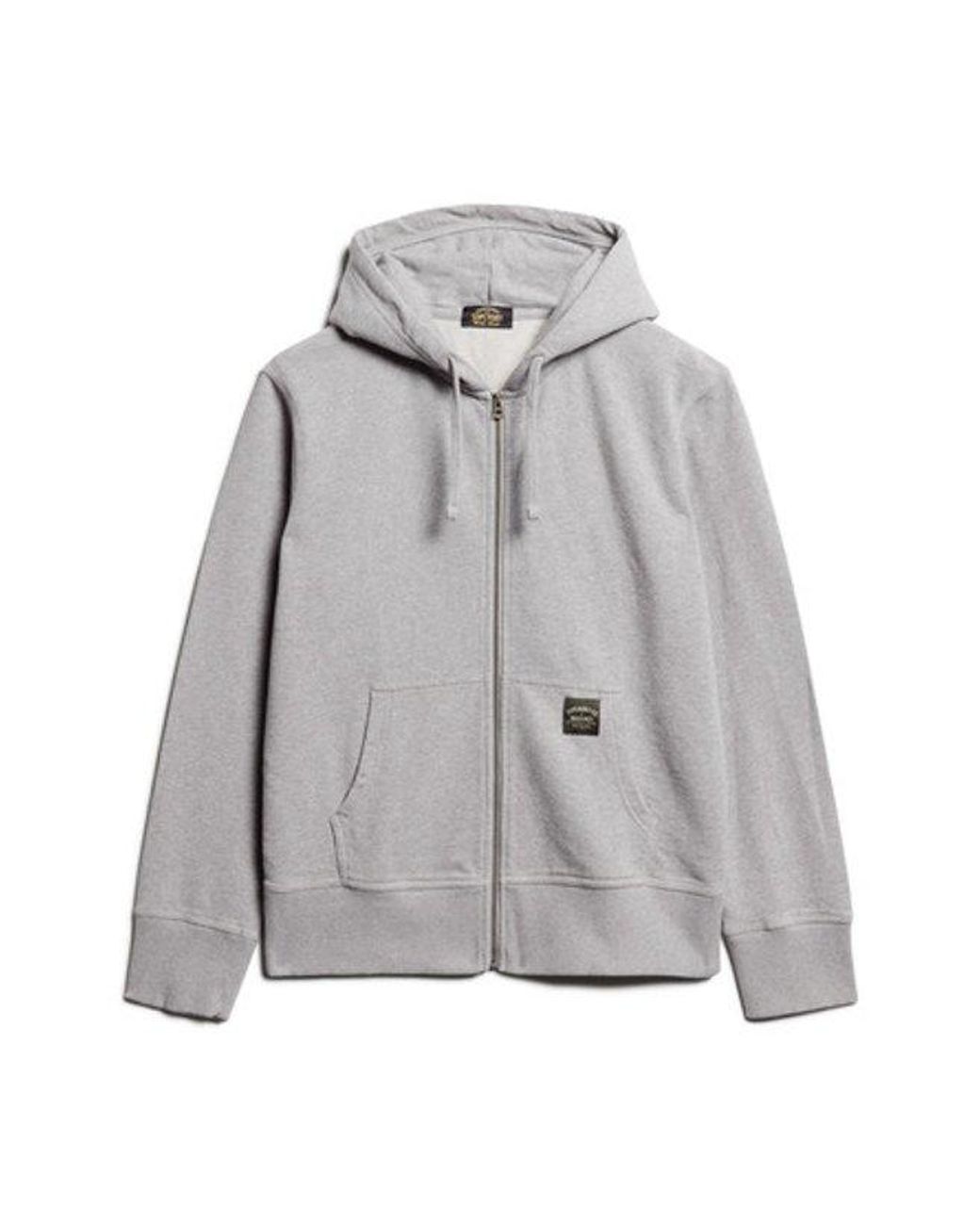 Superdry Gray & Co Contrast Stitch Relaxed Zip Hoodie for men