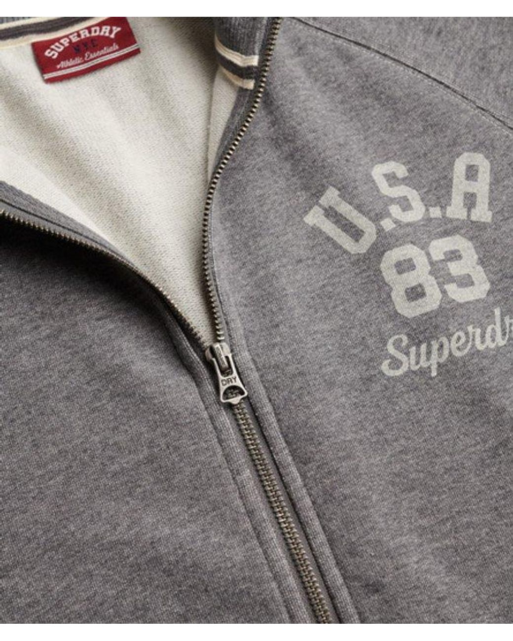 Superdry Athletic Essentials Trainingsjack Met Rits in het Gray