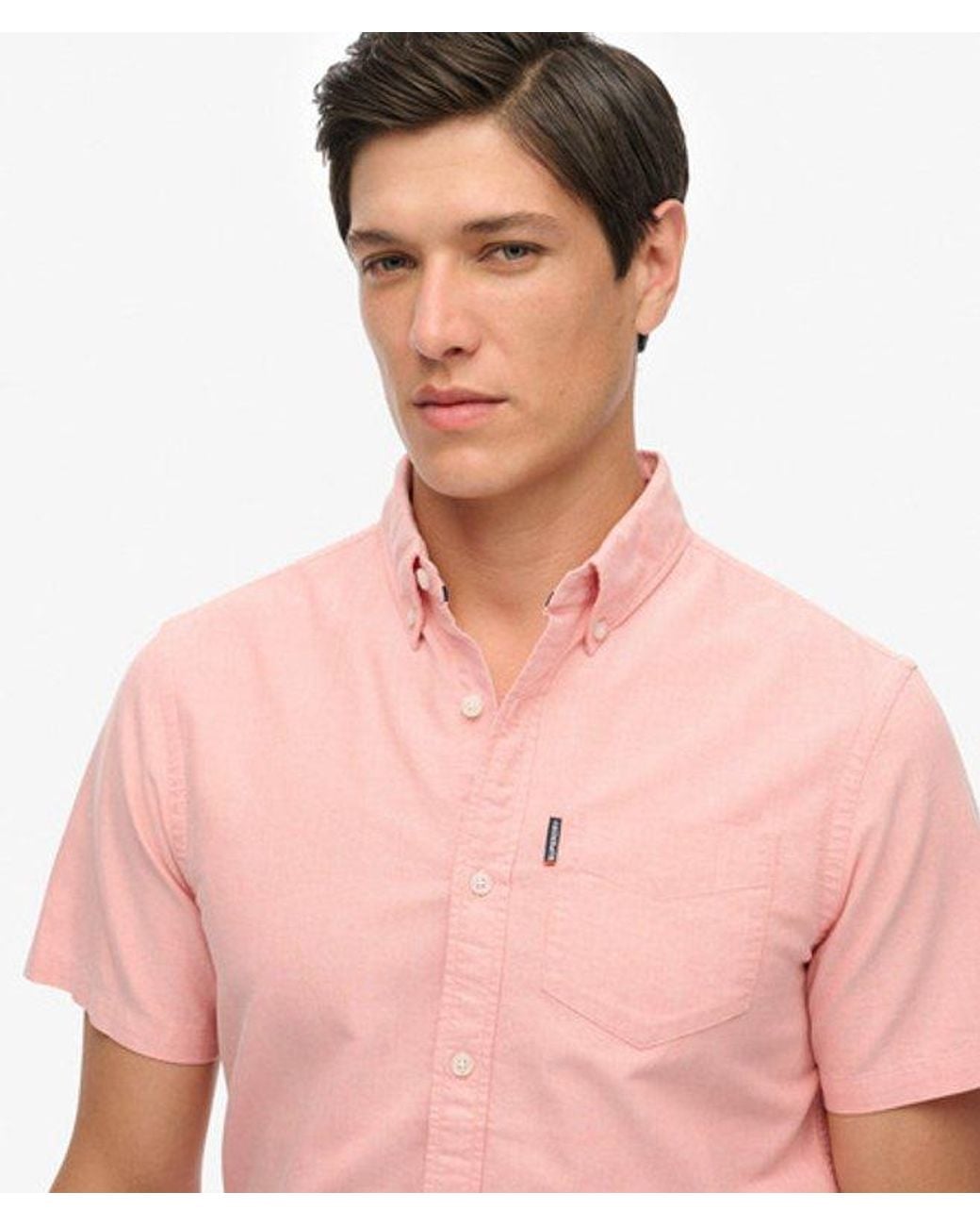 Superdry Red & Co Oxford Short Sleeve Shirt for men