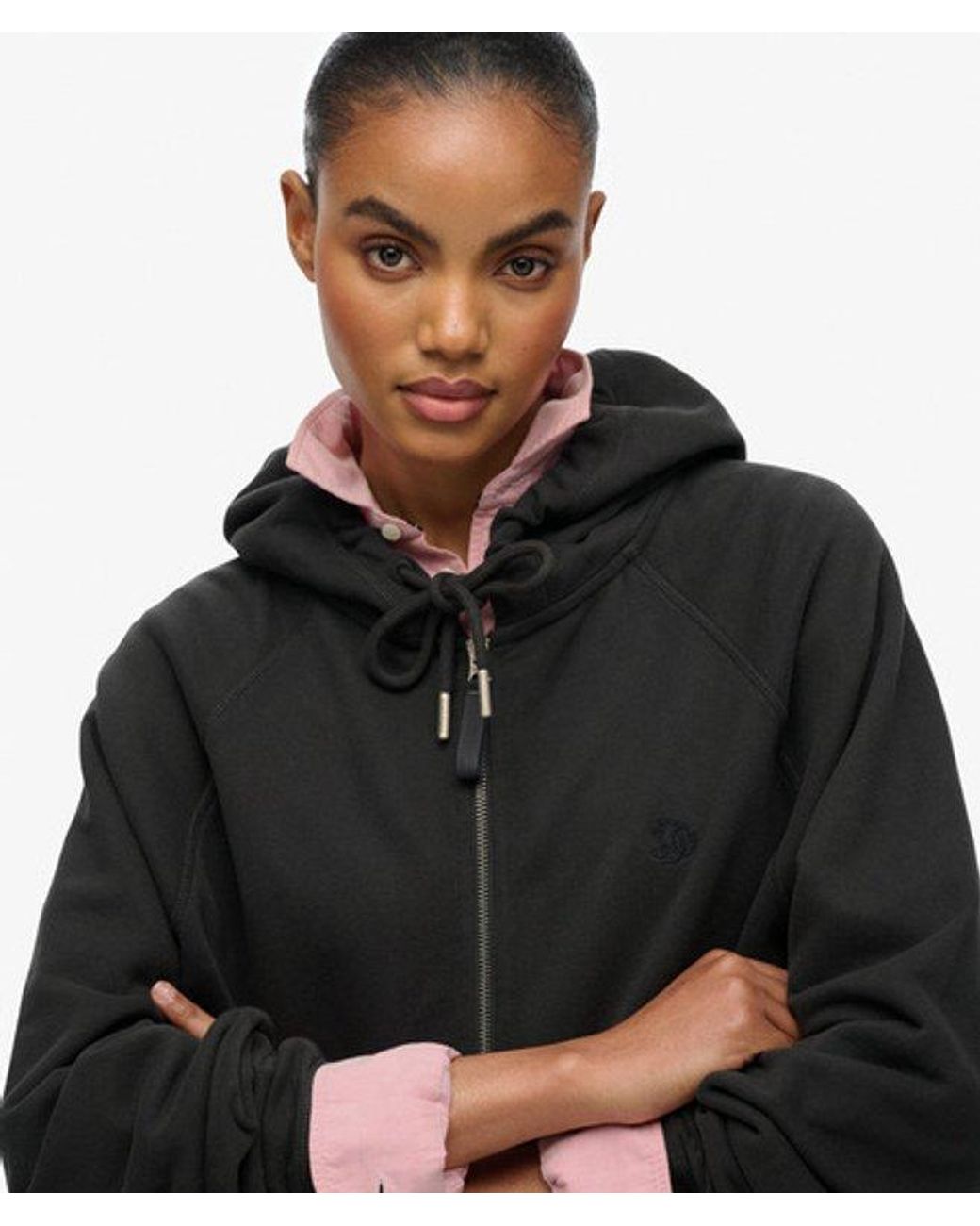 Superdry Black & Co Studios Relaxed Zip Hoodie