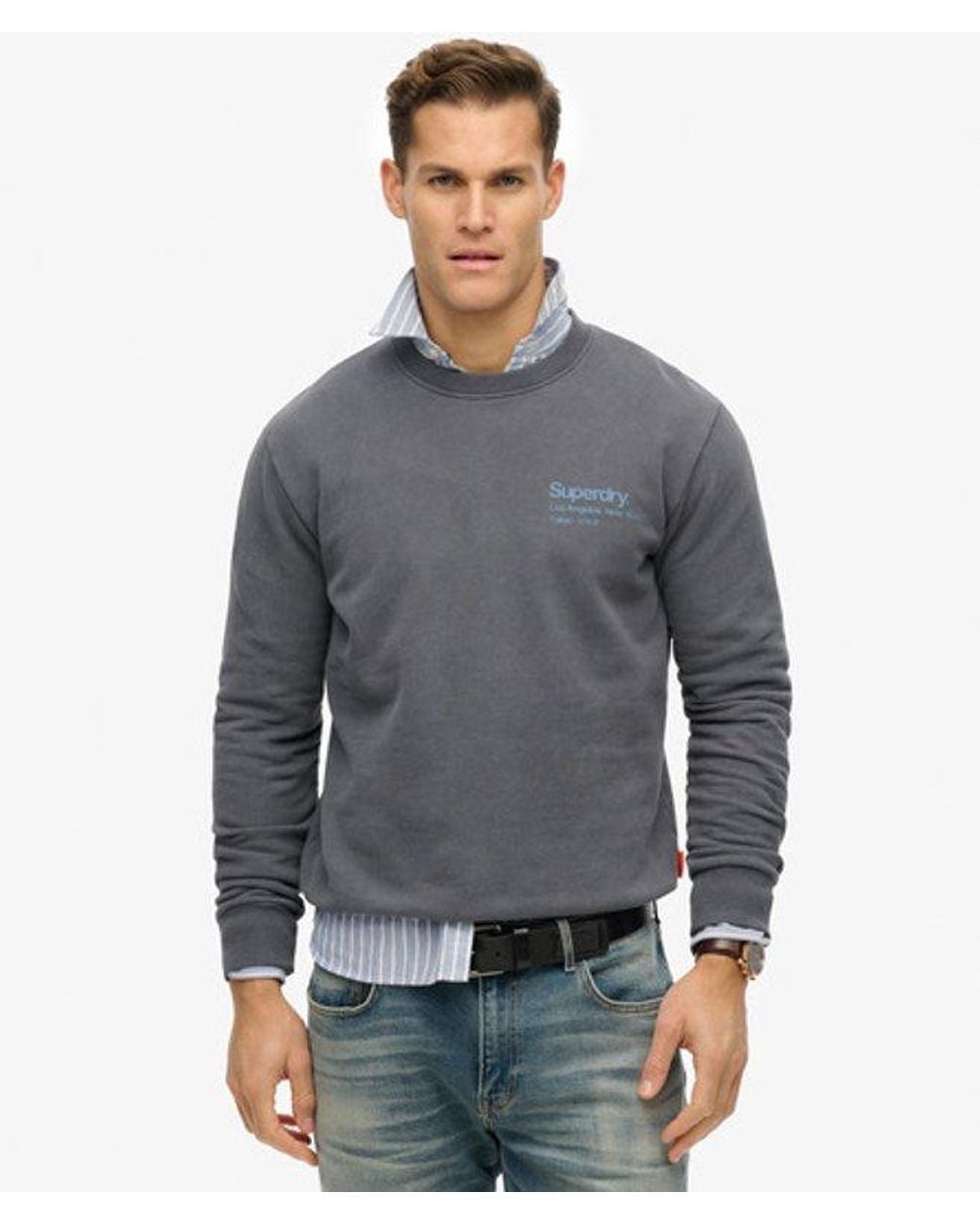 Superdry Gray & Co Core Logo City Crew Sweatshirt for men