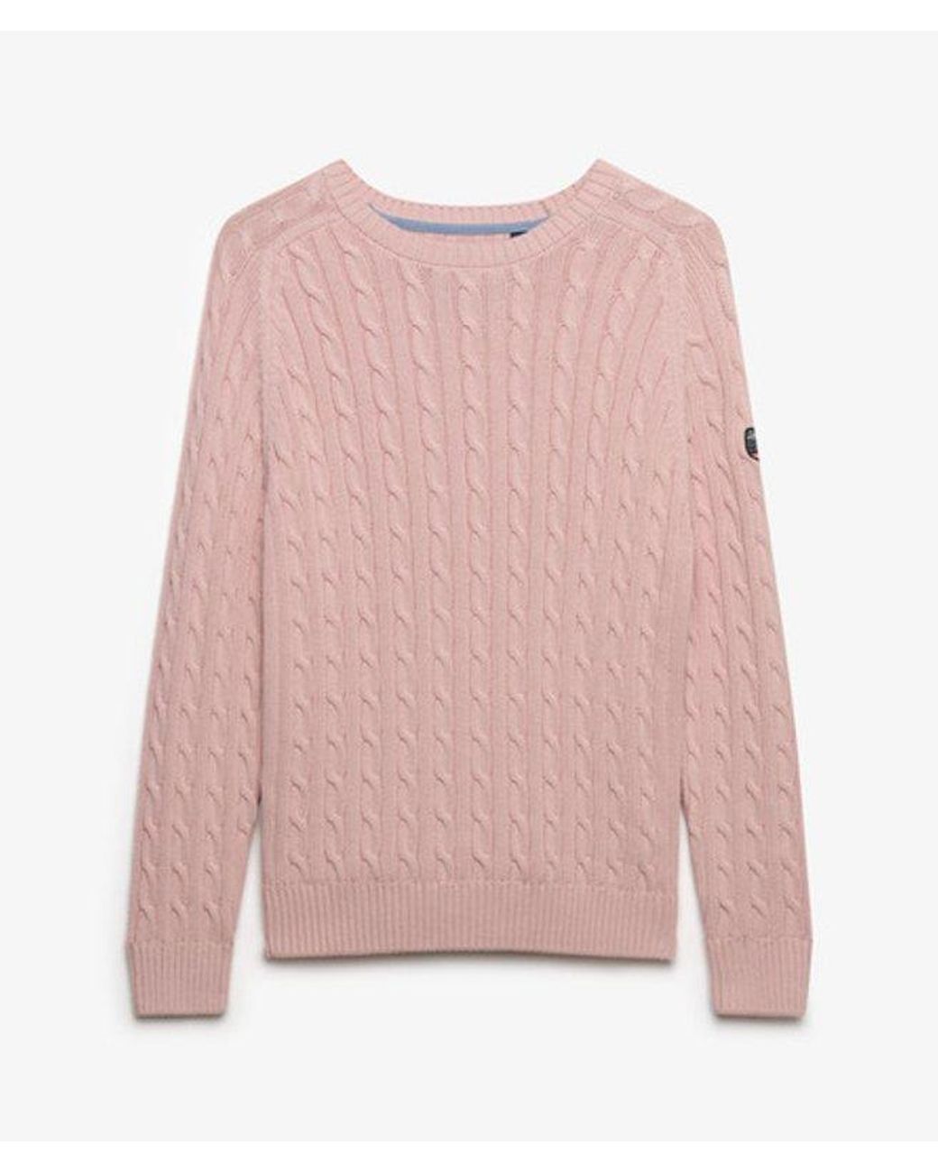 Superdry Pink & Co Slouchy Cable Knit Jumper