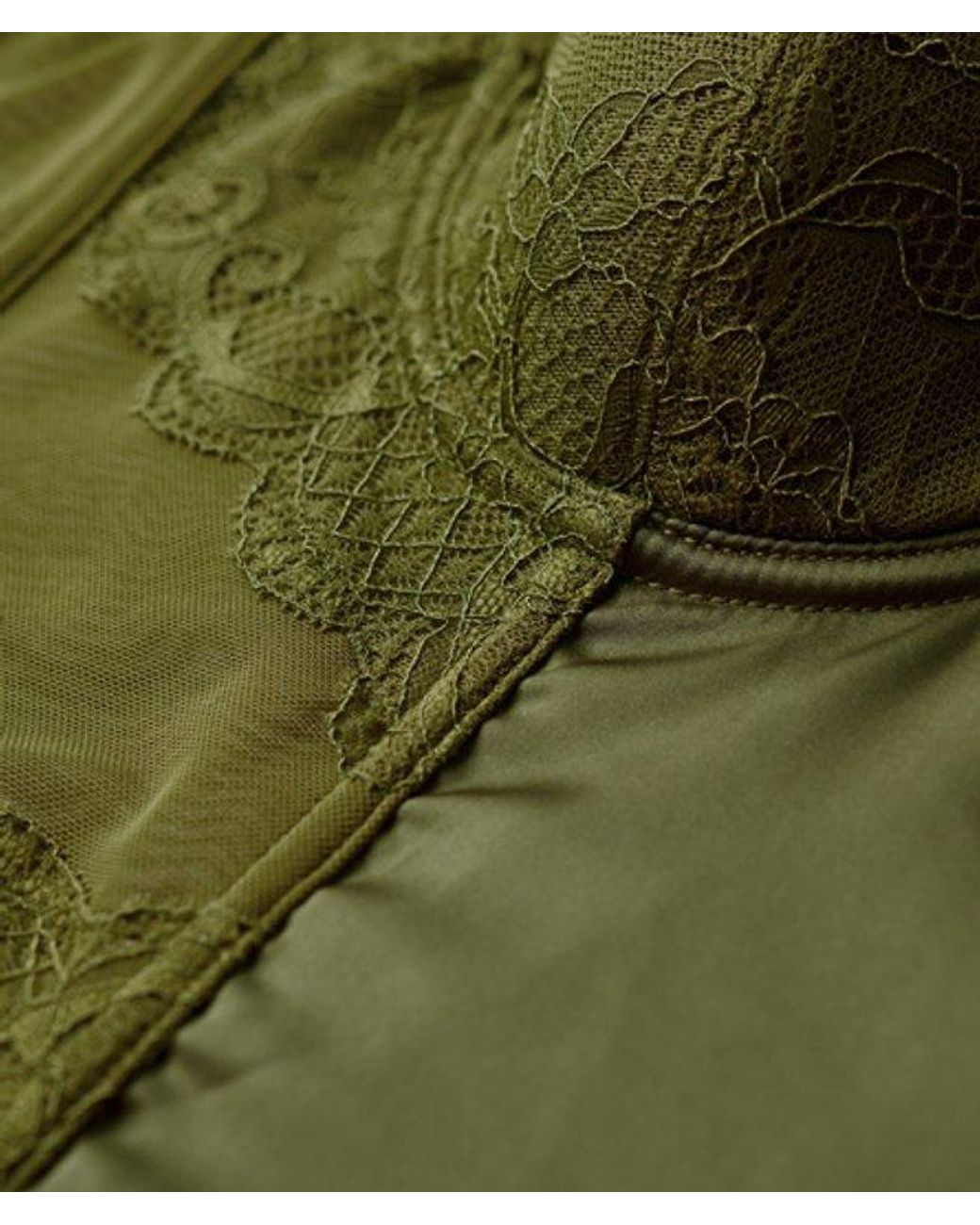 Superdry Green & Co Classic Lace Satin Midi Corset Top