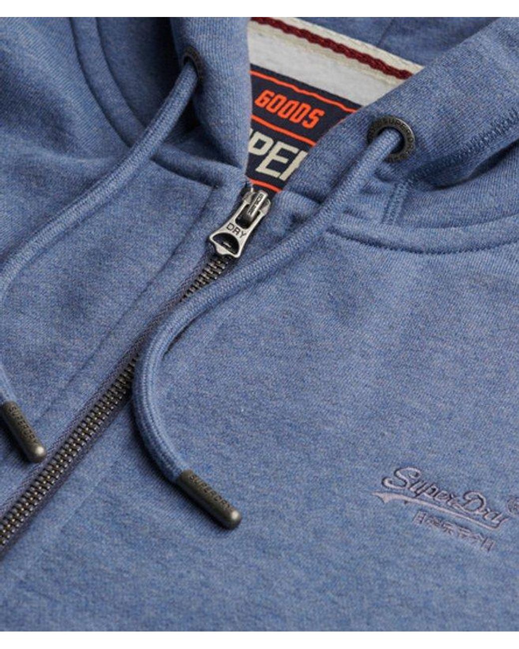 Superdry Blue & Co Essential Logo Half Brushed Zip Hoodie for men
