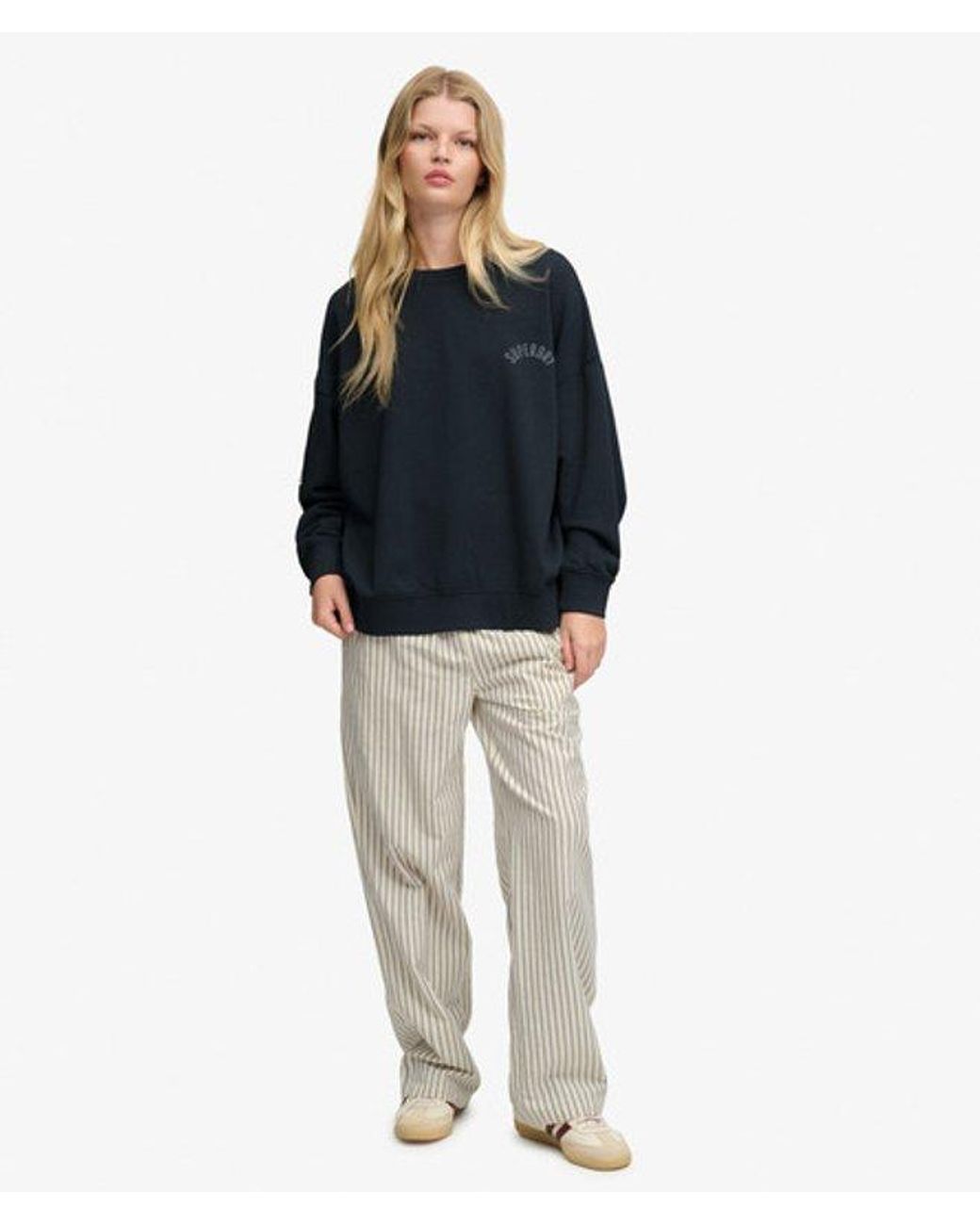 Superdry Black & Co Athletic Essentials Printed Crew Sweatshirt