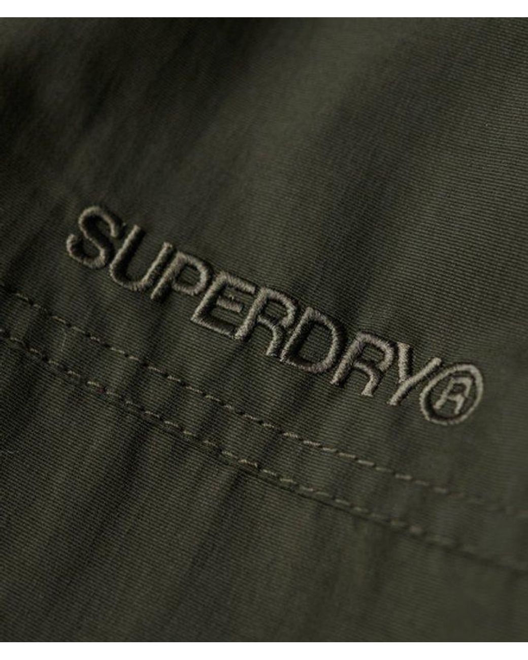 Superdry Green & Co Classic Embroidered Logo Surplus Nylon Hooded Bomber Jacket for men