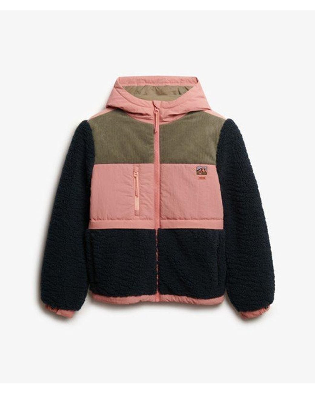 Superdry Blue & Co Hooded Fleece Sherpa Jacket