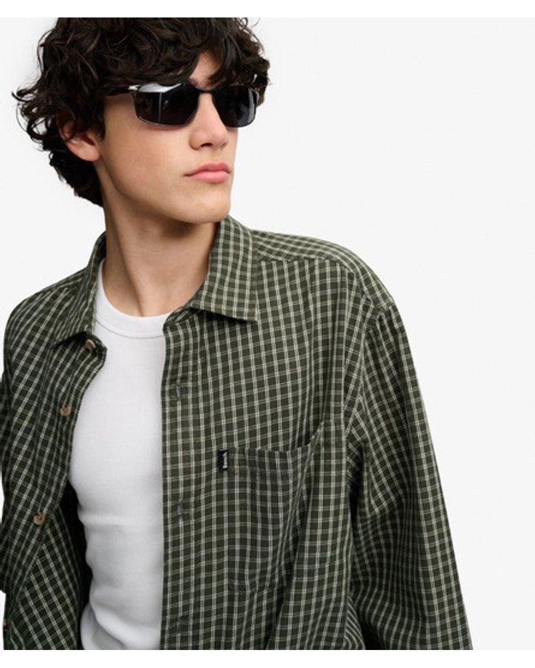 Superdry Gray Bench X & Co Bench Skater Check Long Sleeve Shirt for men