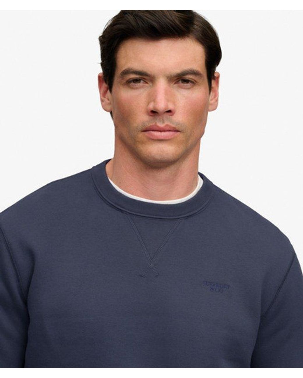 Superdry Blue & Co Essential Stacked Logo Crew Sweatshirt for men