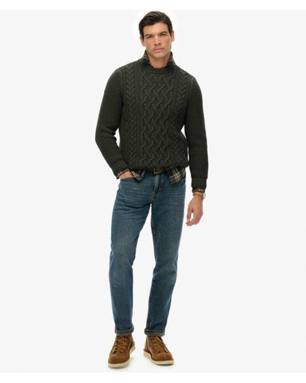 Superdry Black & Co Jacob Cable Knit Jumper for men