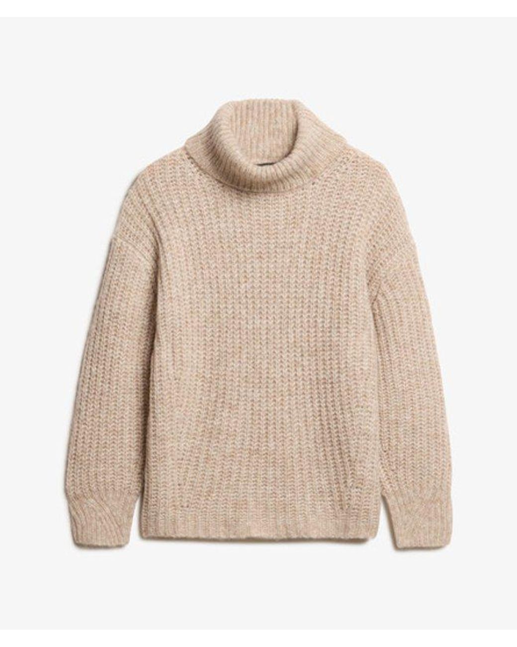Superdry Natural & Co Brushed Rib Slouch Neck Jumper