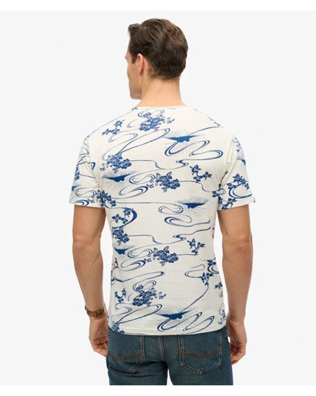 Superdry Blue & Co Classic Essential Printed T-shirt for men
