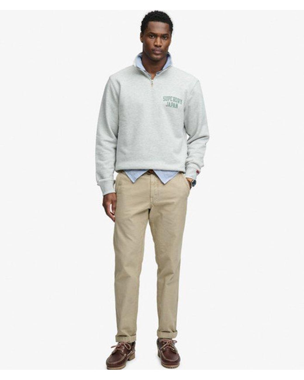 Superdry Gray & Co Athletic Essentials Half Zip Sweatshirt for men