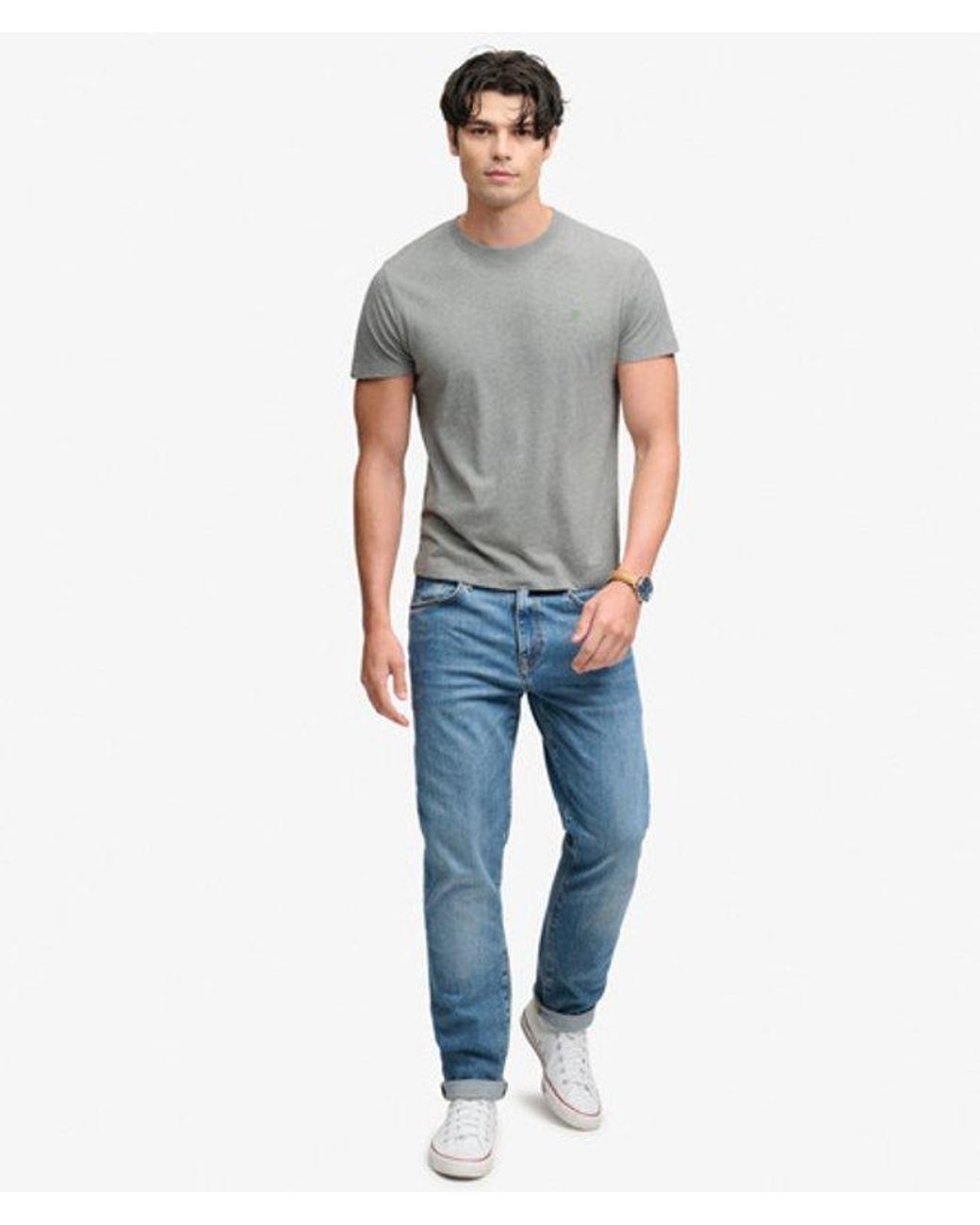 Superdry Gray Sd & Co Logo Embroidered T-Shirt for men