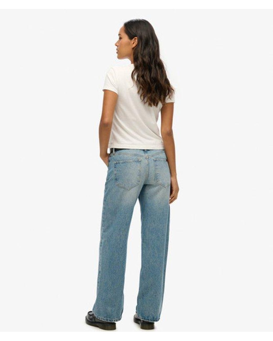 Superdry Blue & Co Mid Rise Wide Leg Jeans