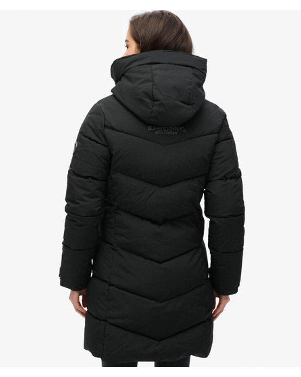 Superdry Black & Co City Chevron Padded Parka Coat