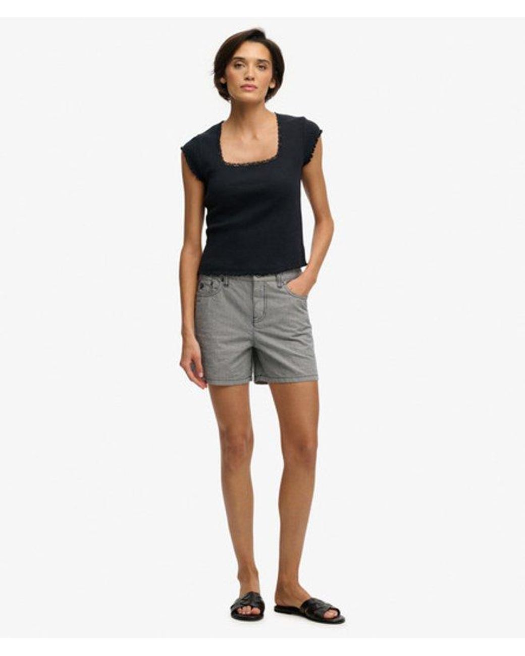 Superdry Blue & Co Mid Rise Stripe Shorts