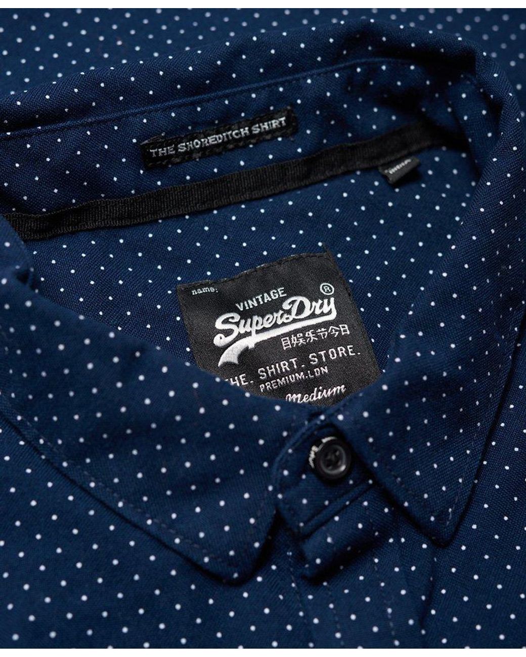 Superdry Shoreditch Button Down Long Sleeve Shirt Navy in Blue for Men |  Lyst