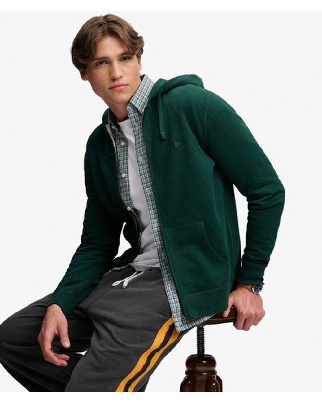 Superdry Green & Co Essential Logo Zip Hoodie for men
