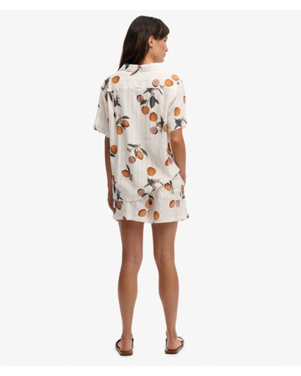Superdry White & Co Cotton Printed Beach Shorts