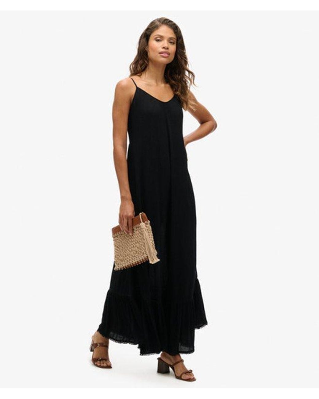 Superdry Black Maxi Beach Cami Dress