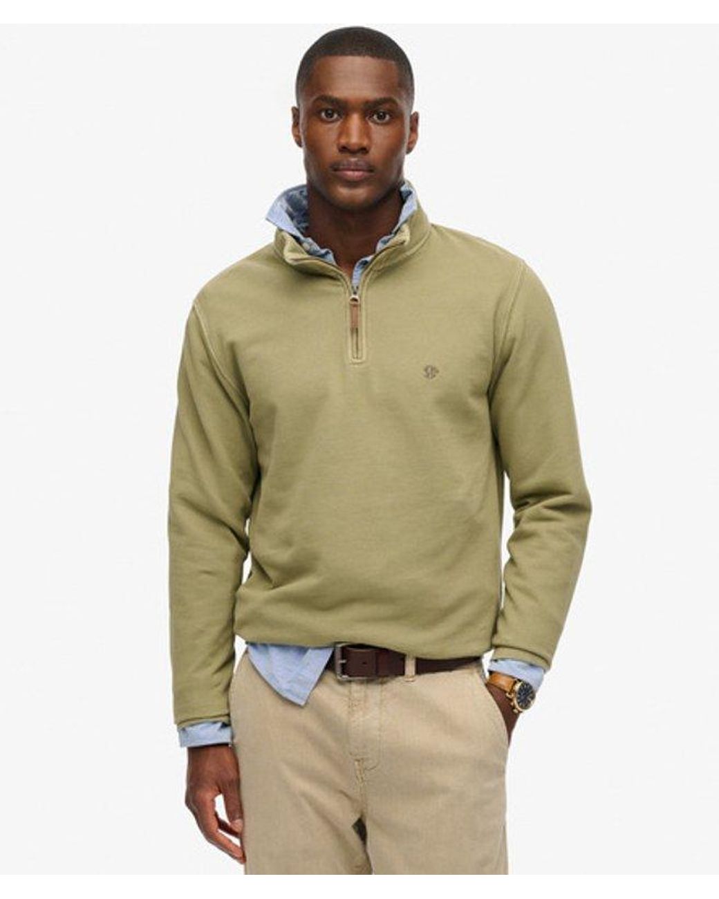 Superdry Green & Co Classic Essential Half Zip Sweatshirt for men